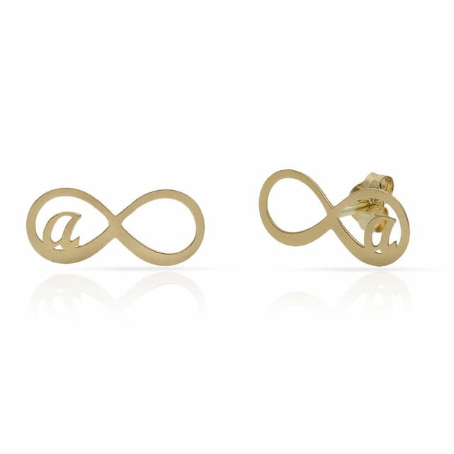 Imagen del productoPENDIENTES ORO 18KL INFINITO + INICIAL