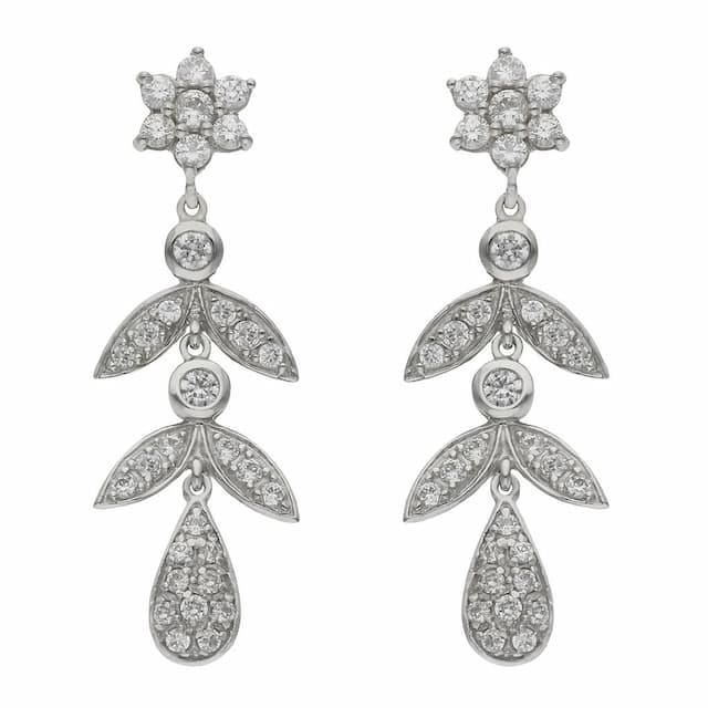 Imagen del productoPENDIENTES ORO BLANCO 18KL CIRCONITAS - 13x40MM
