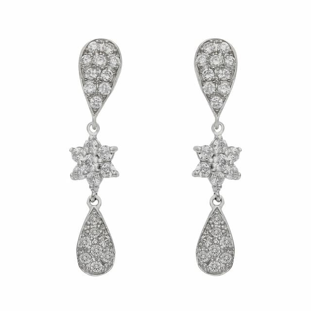 Imagen del productoPENDIENTES ORO BLANCO 18KL CIRCONITAS - 7x33MM