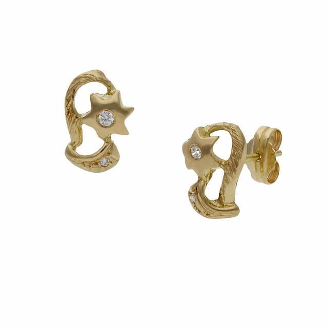 Imagen del productoPENDIENTES ORO 18KL ESTRELLAS CIRCONITAS - 8x10MM