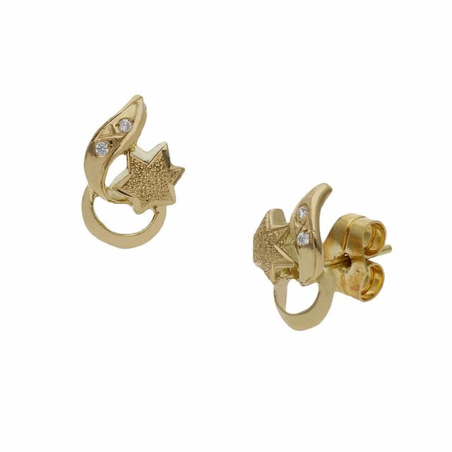 Imagen del productoPENDIENTES ORO 18KL ESTRELLAS CIRCONITAS - 8x11MM
