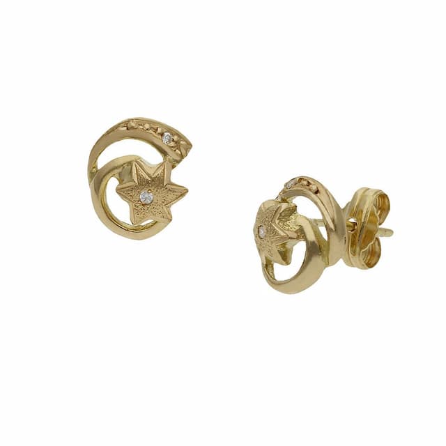 Imagen del productoPENDIENTES ORO 18KL ESTRELLAS CIRCONITAS - 8x9MM