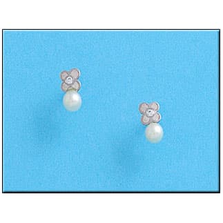 Imagen del productoPENDIENTES ORO BLANCO 18KL FLOR