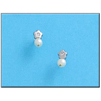 Imagen del productoPENDIENTES ORO BLANCO 18KL FLOR 