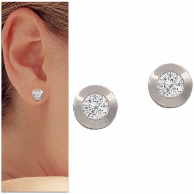 Imagen del productoPENDIENTES ORO BLANCO 18KL CHATON - 9MM