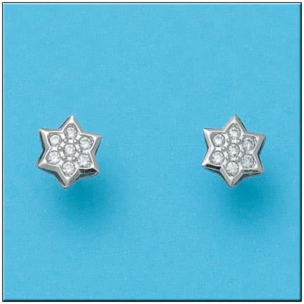 Imagen del productoPENDIENTES ORO BLANCO 18KL ESTRELLAS