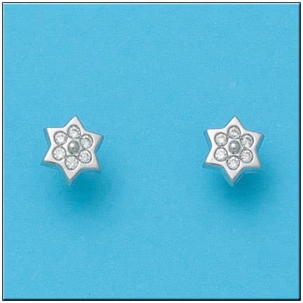 Imagen del productoPENDIENTES ORO BLANCO 18KL ESTRELLAS