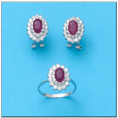 Imagen del productoPENDIENTES ORO BLANCO 18KL RUBIES FINOS