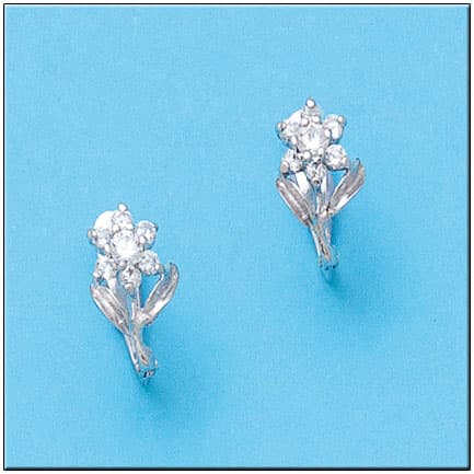 Imagen del productoPENDIENTES ORO BLANCO 18KL FLOR