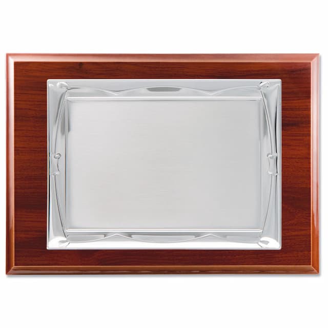 Imagen del productoPLACA HOMENAJE METAL PLATEADO 26X21CM - 20X15CM