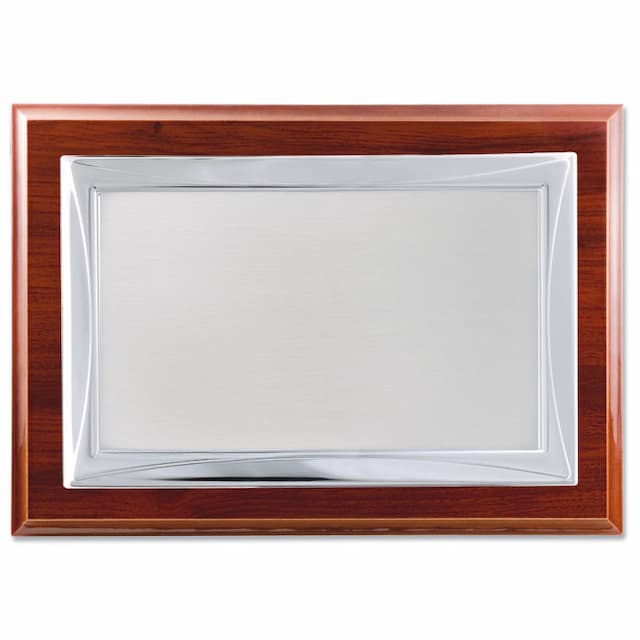 Imagen del producto PLACA HOMENAJE METAL PLATEADO 26X21CM - 20X15CM