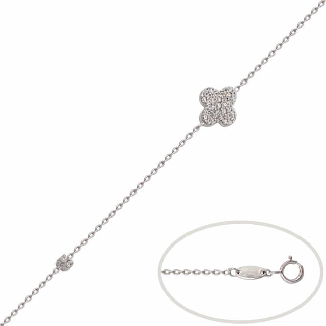Imagen del productoPULSERA ORO BLANCO 18KL FLOR CIRCONITAS