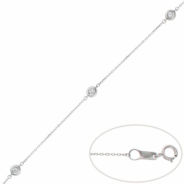 Imagen del productoPULSERA ORO BLANCO 18KL CHATONES - 4MM