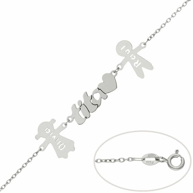 Imagen del producto PULSERA ORO BLANCO 18KL TITA + NIÑOS