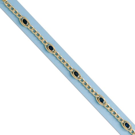 Imagen del productoPULSERA ORO 18KL BARBADA PIEDRA AZUL