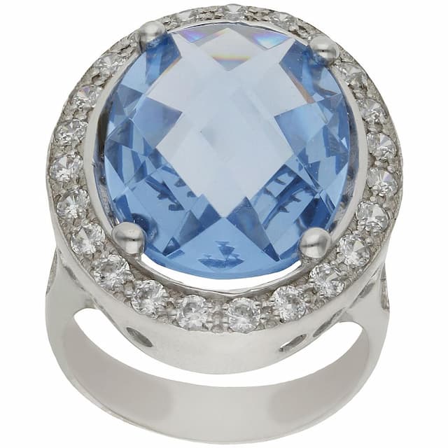Imagen del productoSORTIJA ORO BLANCO 18KL - PIEDRA AZUL