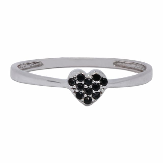 Imagen del productoSORTIJA CORAZON ORO BLANCO 18KL - NEGRA 