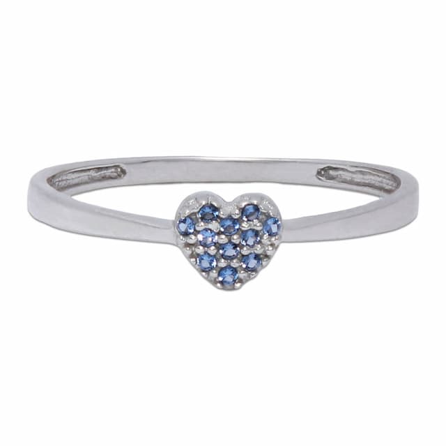 Imagen del productoSORTIJA CORAZON ORO BLANCO 18 KL - AZUL