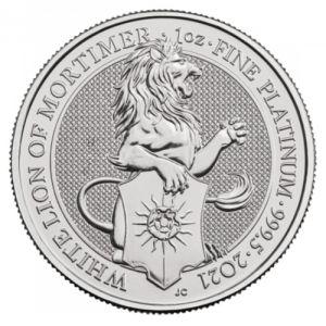 Imagen del producto1 oz Platinum White Lion of Mortimer, Queens Beasts Series 2021