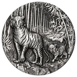 Imagen del producto2 oz Silver Coin Tiger Antique 2022, Lunar Series III
